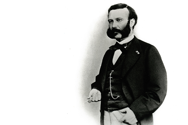 Henry Dunant war Geschäftsmann und Philanthrop. Er ist der Begründer der Internationalen Rotkreuzbewegung und gewann dafür 1901 den Friedensnobelpreis.